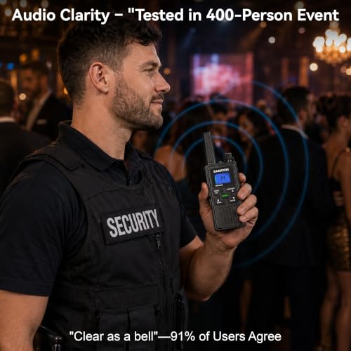 Image of SAMCOM FRS Two Way Radios Bulk Set with NOAA Group Call Alert Earpiece | 2-Watt License-free 22 channels 1250mAh battery Rechargeable USB Charging UHF Walkie Talkie for Adults Restaurant Warehouse