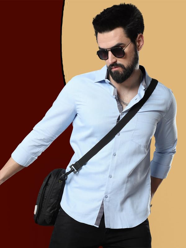 Image of Pinkmint Combo of Men Casual Cotton Blend Full Sleeves Formal Regular Slim Fit Plain Office Shirts