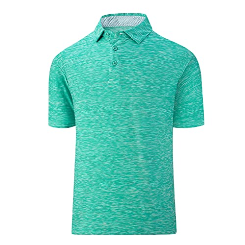 Samerm Mens Golf Shirt Moisture Wicking Quick Dry Short Sleeve Casual Golf Polo Shirts For Men(Aqua,Xxl) #TOP5