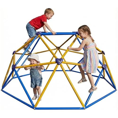 RIKADE 6FT Climbing Dome for Kids 3+, 440LBS Capacity Anti-Rust Steel Frame, CPC Certified, Indoor Outdoor Jungle Gym Playground, Easy Assembly Backyard Play Equipment (Without Hammock)