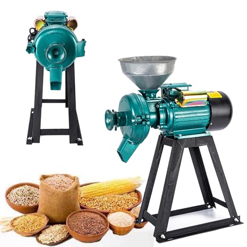 KYTGFH Commercial Electric Feed Mill Dry Grain Mill Grinder/Grinder Electric Mixer Grinder Coffee Wheat Feed Machine with Funnel for Dry Spice Herbs/Nut/Coffee/Rice,B