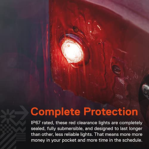 3-Pack Red LED Trailer Marker Lights - 2 Inch Round DOT Approved Clearance Lights