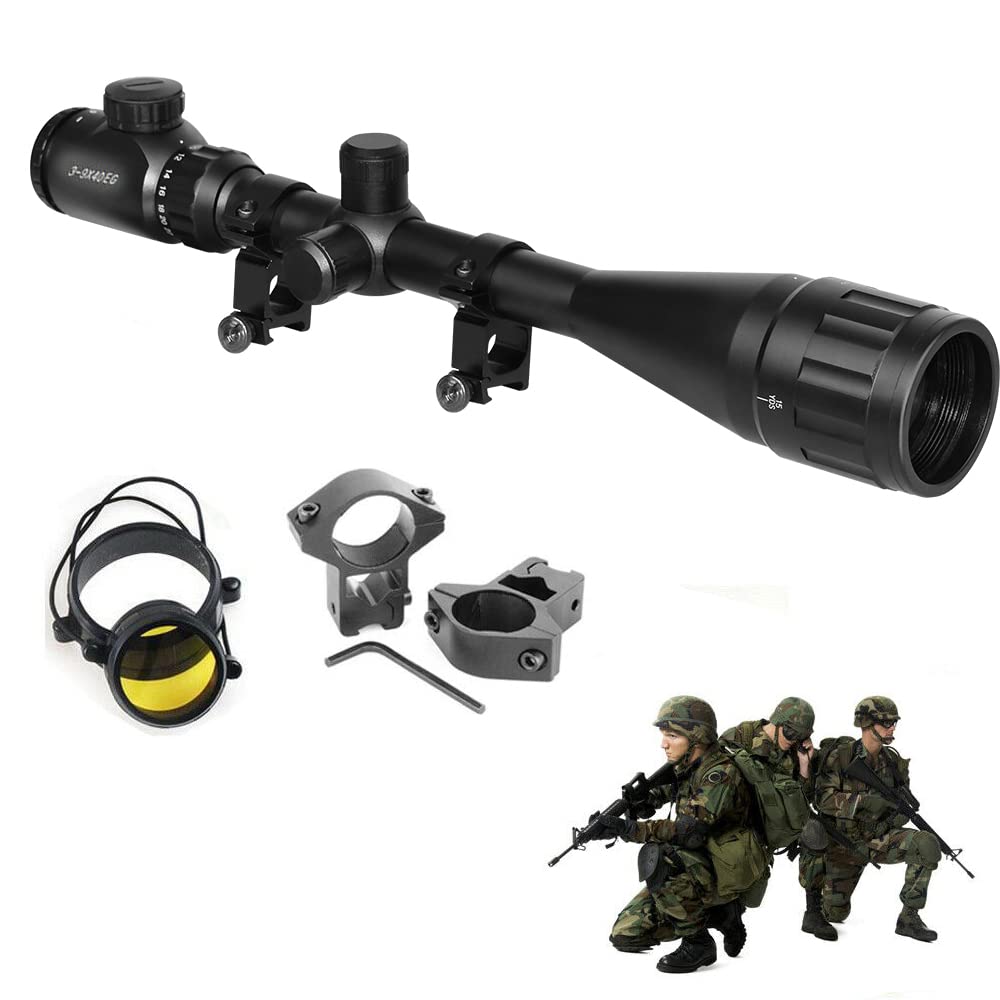 NAIZY Lunette De Visée 3-9x40EG pour Fusil À Air Comprimé avec Point De Mire Rouge Et Verte Montages 11 mm Chasse Sport