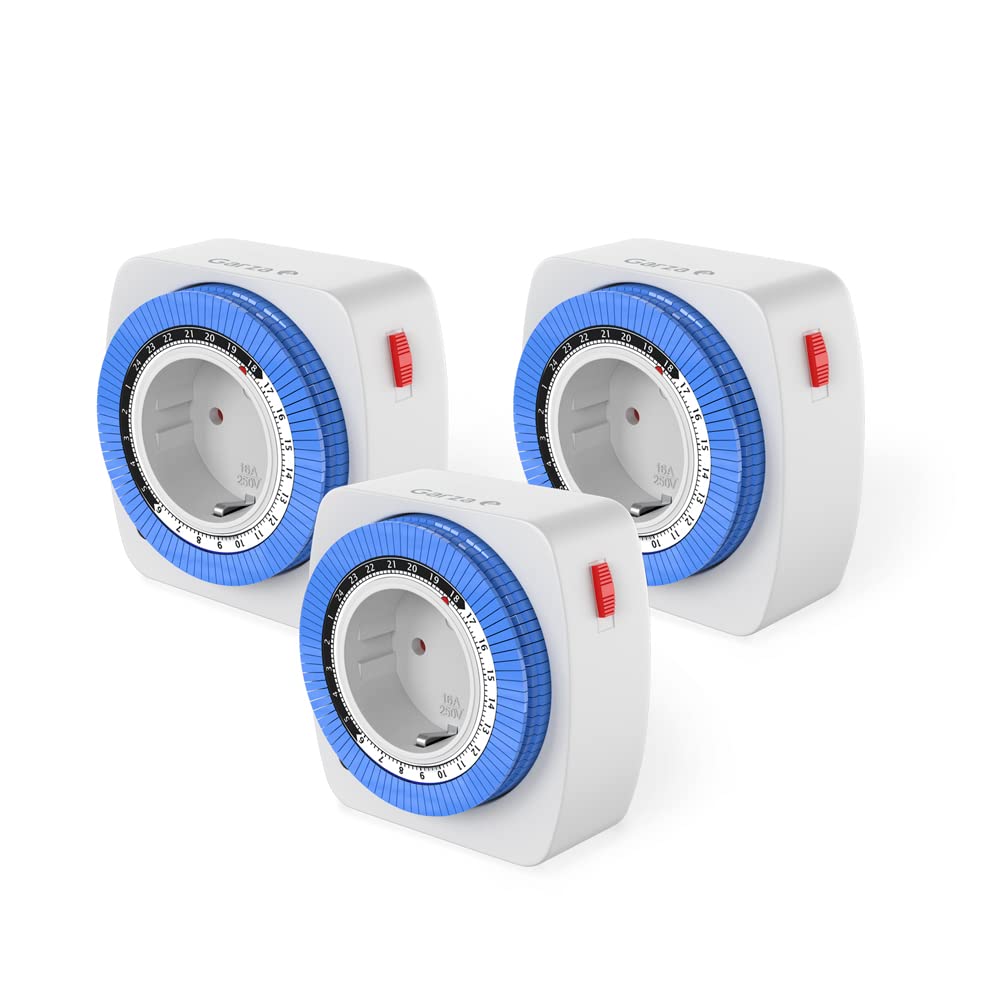 Garza - Pack of 3 Mini Indoor Analog Timers, Switching Every 15 Minutes, Child Protection, White and Blue (Pack 3)-picture-20