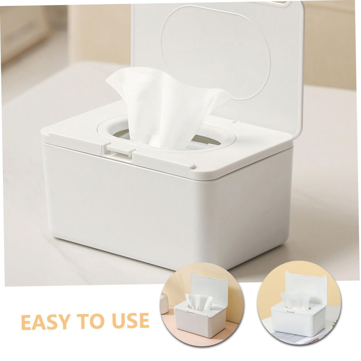 Contenitore per Salviette Ricaricabile Bianco 2 Pezzi in Plastica