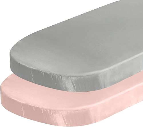 Miniatura 4 de SiinvdaBZX 2 piezas de sábanas de cuna satinadas para cabello de bebé, sábanas ajustadas de cuna sedosas y suaves para colchón de cuna de reloj de