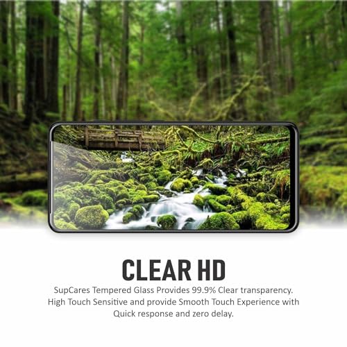 Image of SupCares Tempered Glass for Motorola Moto G40 Fusion and Motorola Moto G60 (6.8 Inch) With Installation Kit | Military-Grade Gorilla Screen Protector | Edge to Edge Coverage | Black