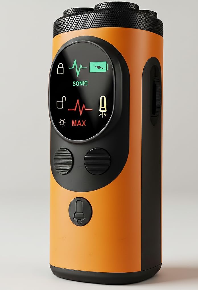 Anti Dog Barking Device- Safe, Rechargable, IPX7 Waterproof with LED Lights. (Orange)