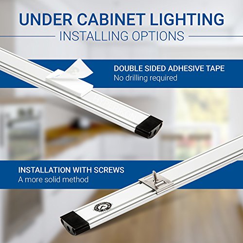 Hyperikon Under Cabinet LED Lighting, 20 Inch 5W, Dimmable Under Counter LED Bar, 4000K Daylight, Touch Sensor, 2 Pack