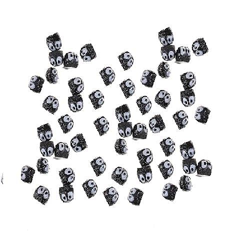 100 Pcs Mini Cute Resin Soot Figures Black Briquettes Figurines for Fairy Garden Decoration Supplies Miniature Micro Gnome Terrarium Ornament