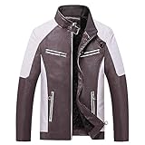 Version mode Veste Hommes Cuir Hiver Blouson Homme Doudoune Mi Saison Bombers Vintage Automne Jacket Blousons Sherpa Manteau Noir Perfecto Punk Homologué Moto Retro