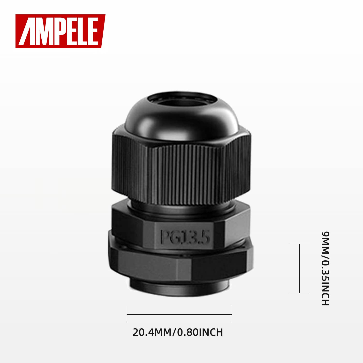 Pressacavo AMPELE Confezione da 100 PG13.5 Impermeabile Regolabile 6-12mm Nylon Pressacavo Giunti Con Guarnizioni, Nero(PG13.5)…
