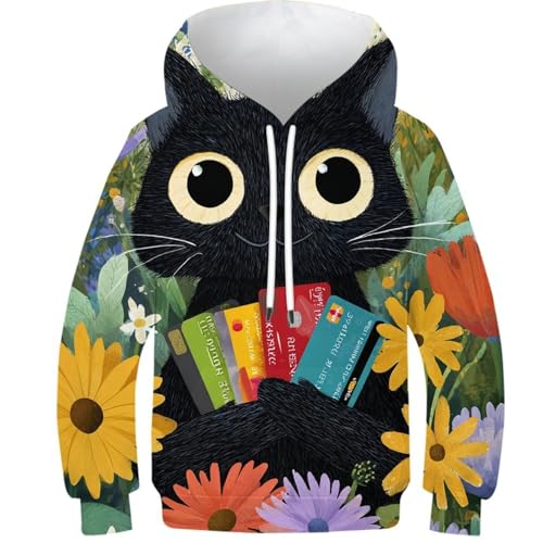 Pull pour enfants de 10 à 12 ans sweat floral 3D confortable anti-bouloche