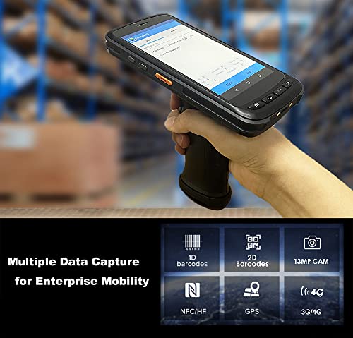 Android Handheld Data Terminal Mobile Computer With 1D & 2D Pdf417 Barcode Scanner 3G 4G Wifi Bt Gps, Ergonomic Pistol Grip For Warehouse Inventory #TOP5