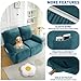 MAXIJIN Recliner Loveseat Slipcover, 6 Pieces Stretch Velvet Reclining Sofa Cover, 2 Seater Love Seat Recliner Couch Cover, Thick, Soft, Washable Furniture Cover (Loveseat Recliner, Peacock Blue)