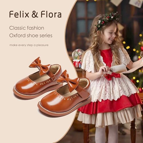 Image of Felix & Flora Toddler Little Girl Princess Dress Shoes-Mary Jane Flats for Girl Party School Shoes
