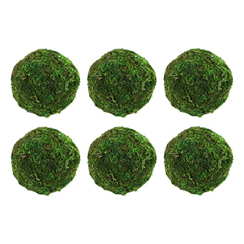 Garneck 6pcs Artificial Balls Decorative Moss Adornments for Home Garden Supply Fake Greenery Small Balls for Decor