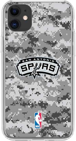 Skinit Clear Phone Case Compatible with iPhone 11 - Officially Licensed NBA San Antonio Spurs Digi Camo Design