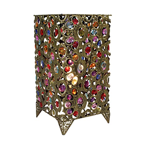 Preisvergleich Produktbild Europäische Retro Style Eisen quadratische Tischlampe, Plexiglas Lampenschirm, Wohnzimmer Schlafzimmer Nachttisch Studie verstellbare Schreibtischlampe, E14, 16 * 16 * 32cm