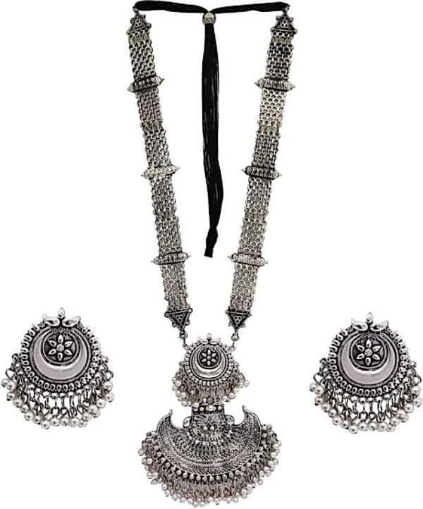 See full amazon price history chart for JMBW Afghani Oxidised Silver Jewellery Stylish Antique Long Necklace Set for Women & Girls JMBW Afghani Oxidised Silver Jewellery Stylish Antique Long Necklace Set for Women & Girls (B0B42QPTWQ) Amazon Price History, Amazon Price Tracker