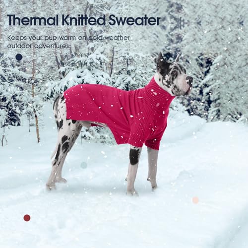 Image of Turtleneck Dog Sweater,Thermal Knitted Sweater for Small Dogs Girl Boy, M | 4-Way Stretchy Fit, Cozy & Warm Pullover Clothes for Fall Winter, Indoor & Outdoor Knitwear, Fit for Frenchie, Dachshund