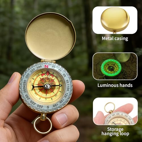 Brújula de supervivencia CllyCnny metálica mini portátil miniatura 3