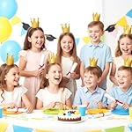 3 otters Mini Gold Paper Crowns for Kids, Bulk Royal Tiara Party Hats, Prince and Princess Birthday Costume Headband for Themed Party Favor Classroom Celebrations DIY Craft Accessories - Image 5