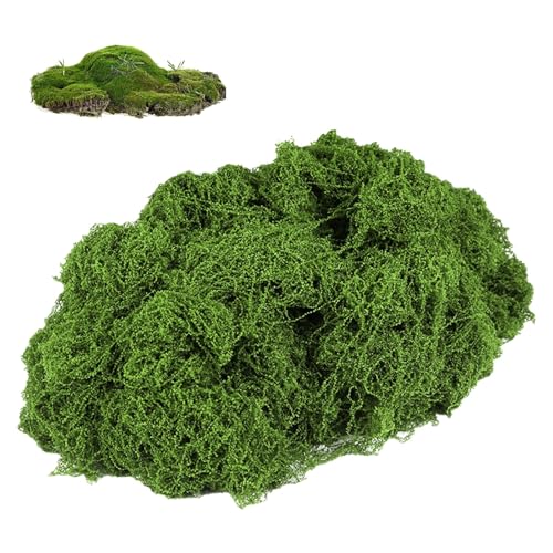 SUHAI Dark Green Artificial Moss Decorative Artificial Fake Green Lichen Plants Fake Moss ArtMoss Decoration for Home Garden Landscaping Floristry Model Making Arts and Crafts(50g)