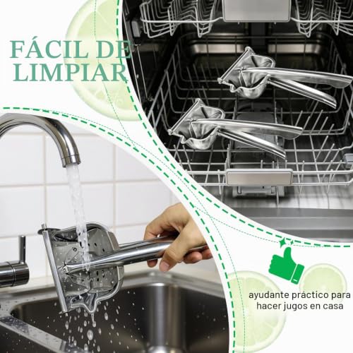 Exprimidor de limón manual, lemon squeezer de acero inoxidable 304 multiuso para cítricos 7