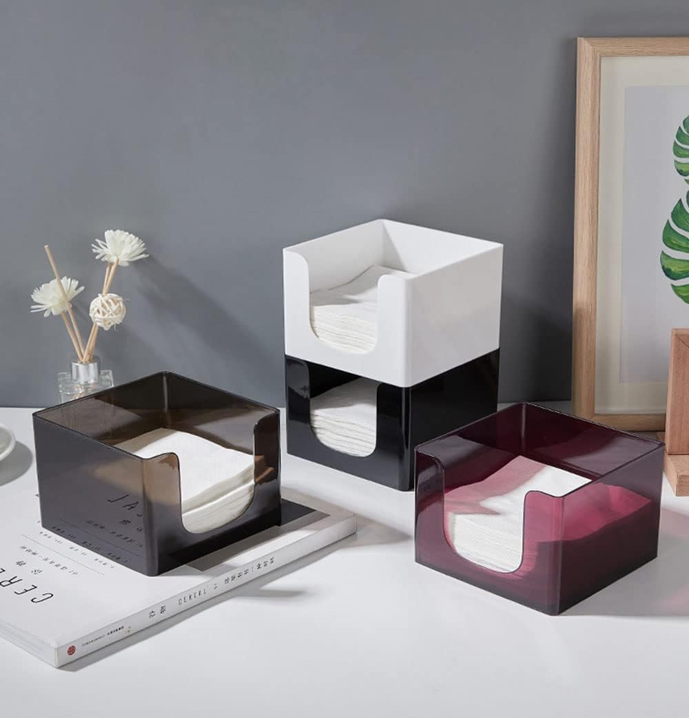 123Arts 2pcs Napkin Holders Tissue Boxes Plastic Napkin Dispensers for Restaurant Home Decor