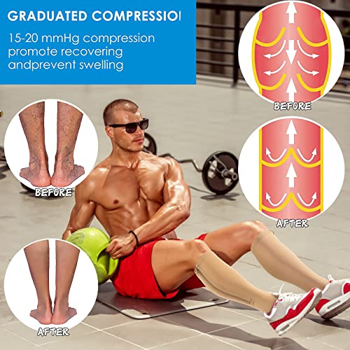 Image of cerpite Zipper Compression Socks, 2 Pairs 15-20 mmHg Closed Toe Compression Stockings for Men Women