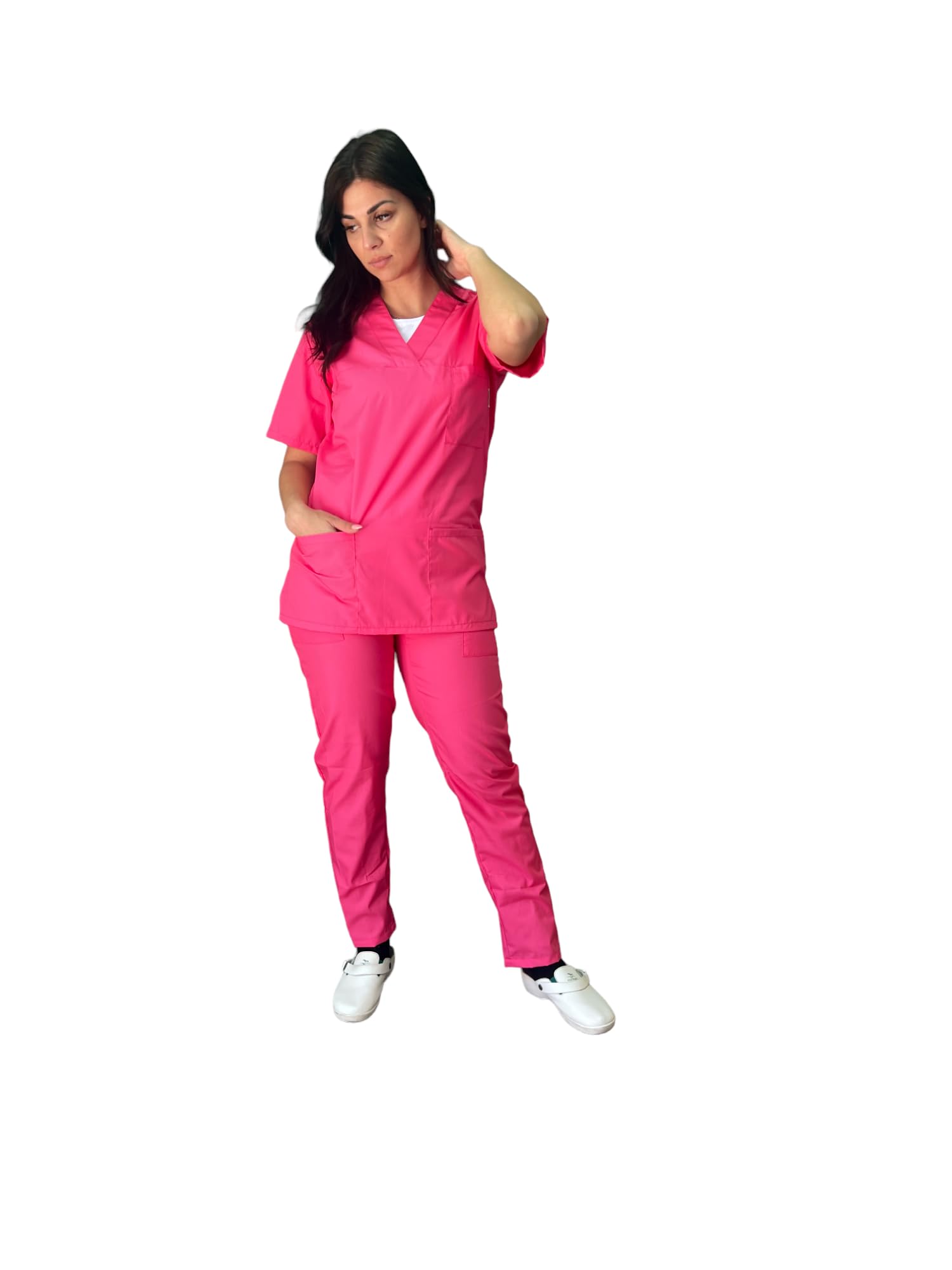 Uniforme completo hospitalario con cuello en V, varios colores, casaca y pantalón completo sanitario hombre y mujer para estudiantes, enfermeras y OSS