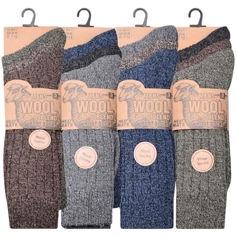 ShopMCR Wool Blend Thermal Socks - 3 Pairs Cover