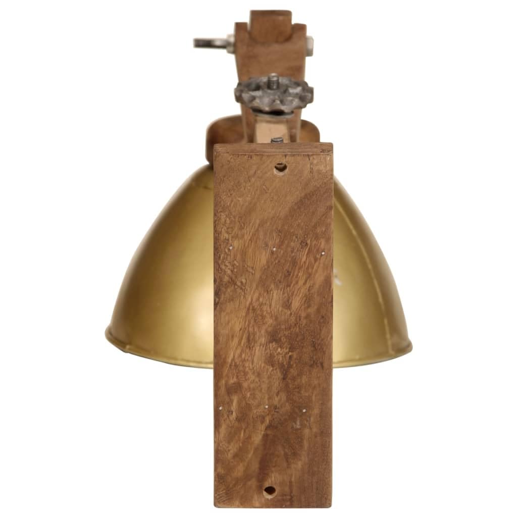Lampa ścienna 25 W E27 ek kolor mosiądzu lite drewno mango