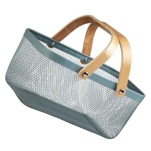 Panier de rangement en fer bleu chic résistant pour divers objets - 2