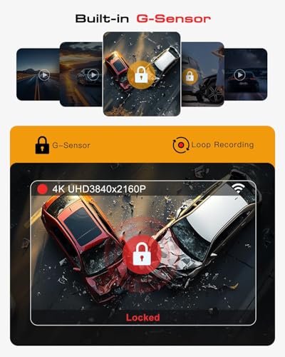 Image of Dash Cam Front and Rear, 4K+1080P+1080P 3 Channel Dash Camera for Cars, STARVIS 2 Sensor Dash Camera with HDR Night Vision, 24H Parking Mode Car Camera with GPS, Free 64GB Card