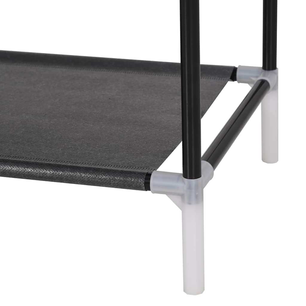 vidaXL Stojak na buty z 8 półkami, metal i włóknina, czarny