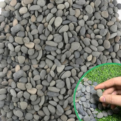 Image of 45LB River Rocks,Mexican Beach Pebbles for Plants,Potting,Garden Landscape Stone Paving Stone Grey 1Inch
