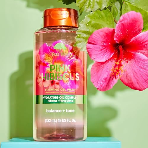 Image of Tree Hut Pink Hibiscus Body Wash, Hydrating & Moisturizing Shower Gel w /Shea Butter & Essential Oils, Soft Smooth Glowing Skin, Gentle Cleanser For All Skin Types, Self Care Gifts for Women, 18 Fl Oz