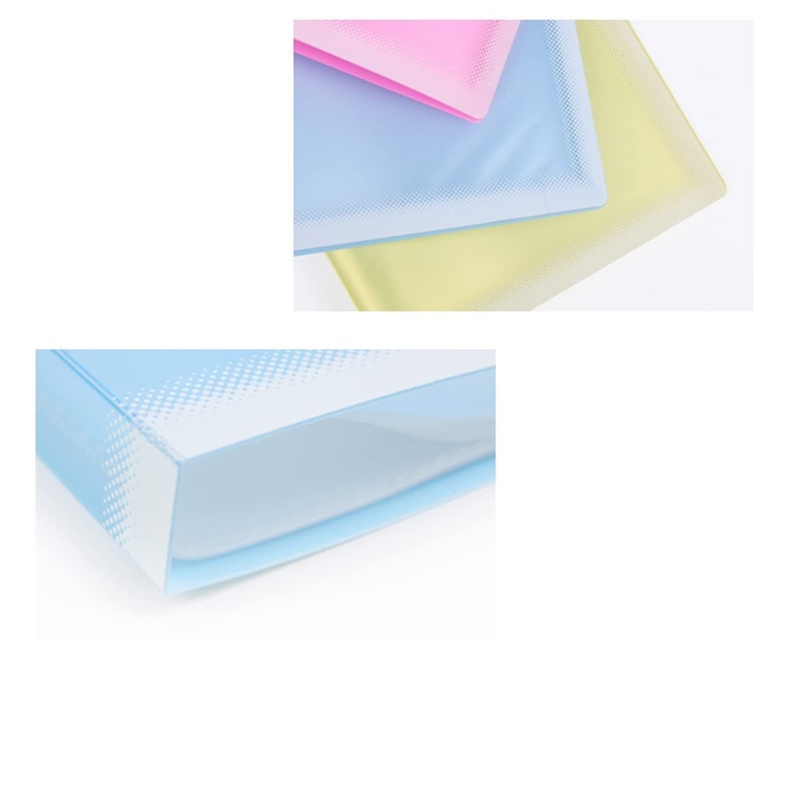 JINGYAN Cajas de carpetas Carpeta esmerilada de color Folleto Bolsa inserción transparente Carpetas archivos boletos oficina Organizador documentos