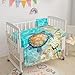 Datura home Crib Bedding Set,3pcs Nursery Crib Bedding with Comforter Crib Sheet & Crib Skirt,Sea Turtle Beach Printed Nursery Bedding for Baby Boys and Girls(Turtle)