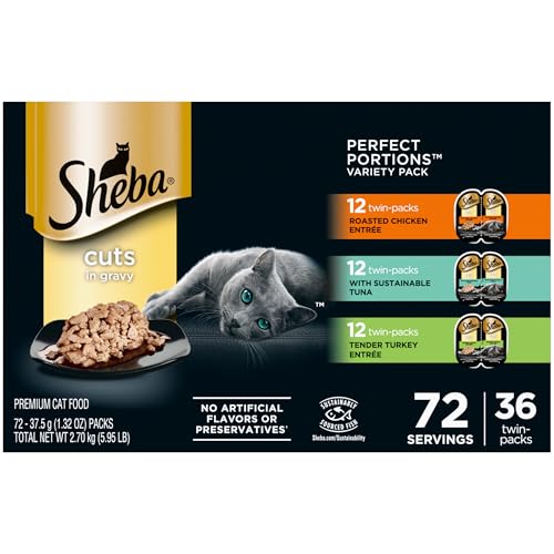 Sheba Perfect Portions Wet Cat Food Cuts in Gravy Variety Pack, R...