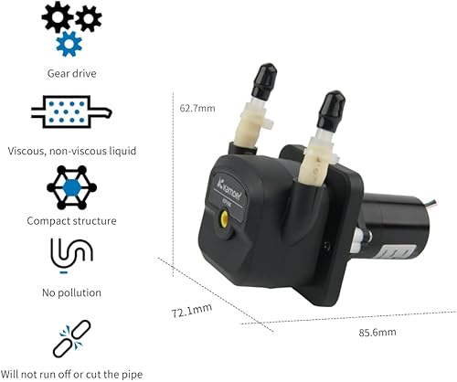 Miniatura 2 de Kamoer KPHM600-12B3B17 Bomba peristáltica de alto caudal de 20.3 fl ozmin Bomba de dosificación de líquido de velocidad ajustable con motor sin