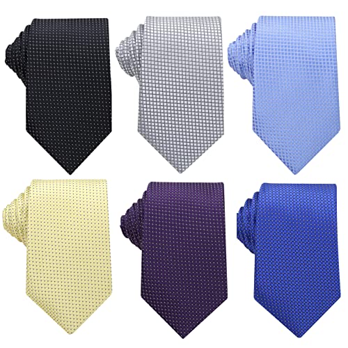 WeiShang Men's Classic Silk Woven Jacquard Neck Ties, Style 21, M, 6 Pieces
