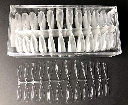 KM-Nails 500 puntas Stiletto de cobertura completa para prensar puntas Cover