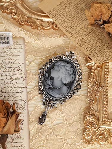 Image of MINACHI Vintage Victorian Design Queen's Cameo Antique Wedding Brooch Pin, Jewelry Gift for Women