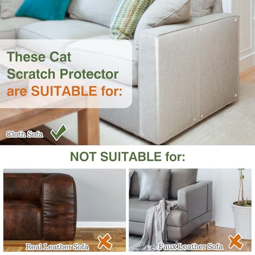 Pawaboo Katze Kratzschutz, 16 Pack Doppelseitig Kratzpads für Sofa, Möbel und Tür, Weiß