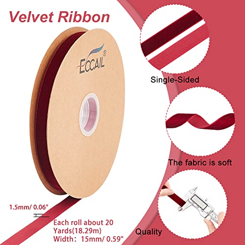 arricraft 15mm 20 Yards Christmas Velvet Ribbons - Image 2