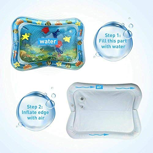 WeTest Inflatable Tummy Time Water Play Mat for Infants Toddlers, Premium Tummy Time Baby Water Mat,Fun Time Play Activity Your Baby\'s Stimulation Growth -Shark