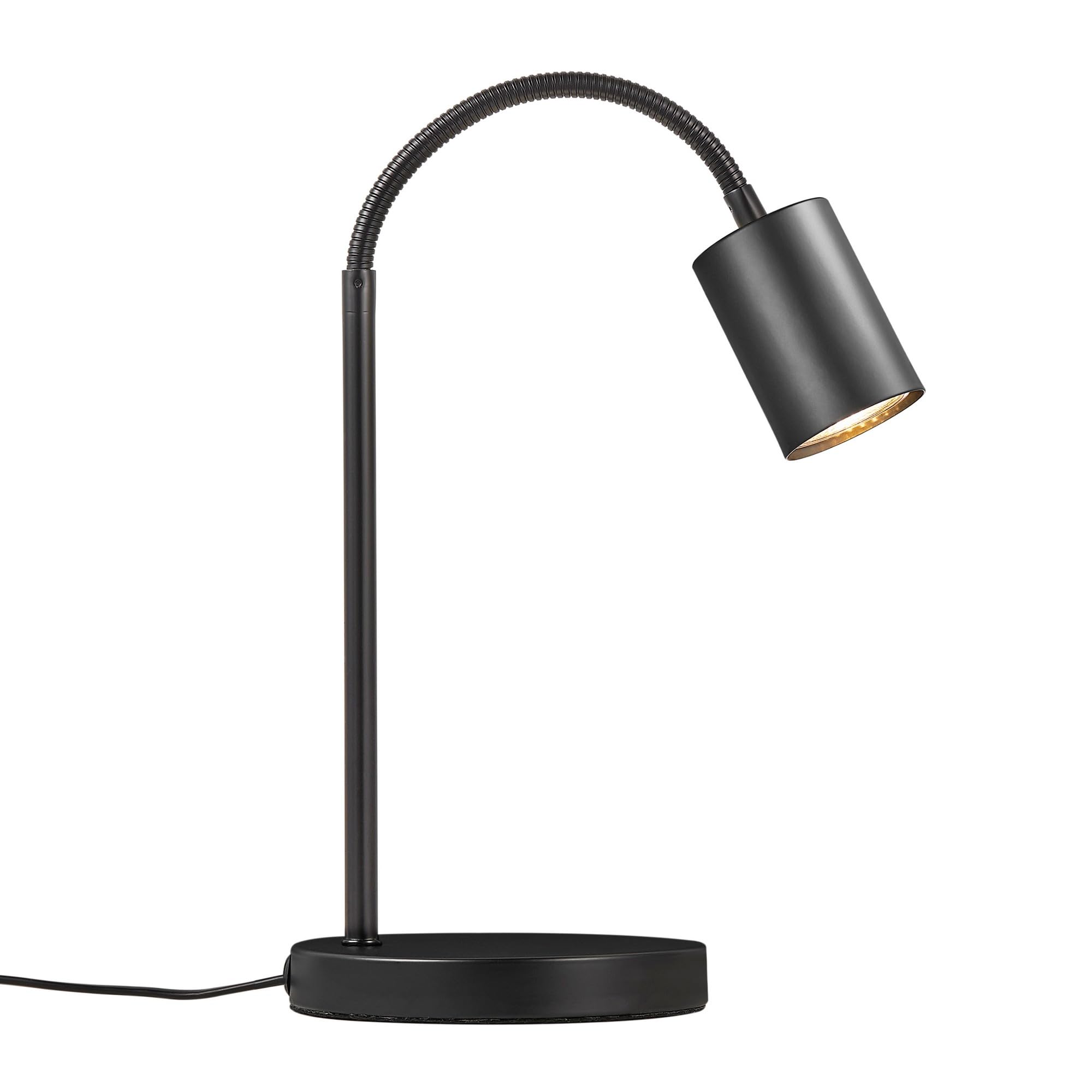 Nordlux Black Explore Indoor Table Lamp Metal Gu10 Gooseneck - Living Room, Bedroom, Bedside Mains Powered, Ip20